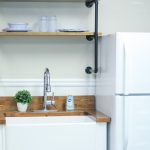 sink and fridge in activities of daily living room